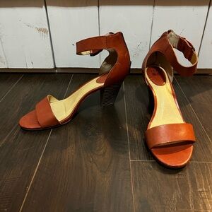 Frye Leather Coral Ankle Strap Heels
